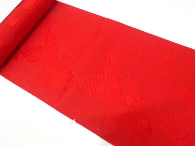 JAPANESE KIMONO / ANTIQUE BOLT FOR HASSUN OBI / WOVEN BUTTERFLY